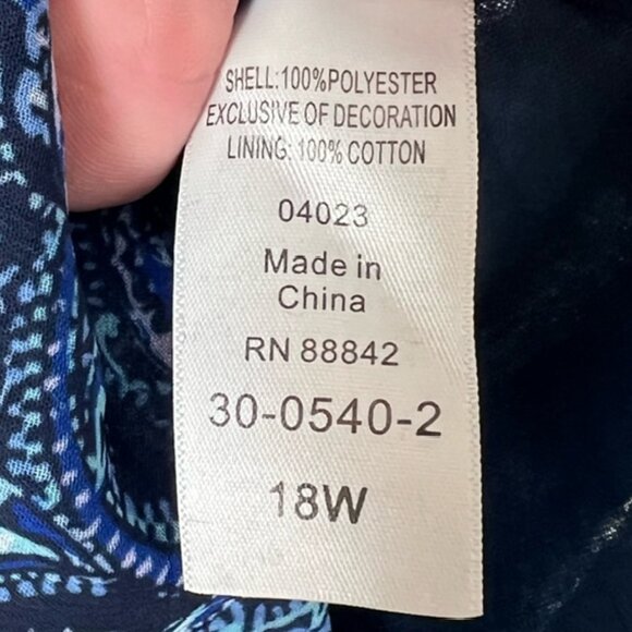 Roamans Womens Angel Chiffon Blouse Plus Size 18W New without Tags - Picture 6 of 7